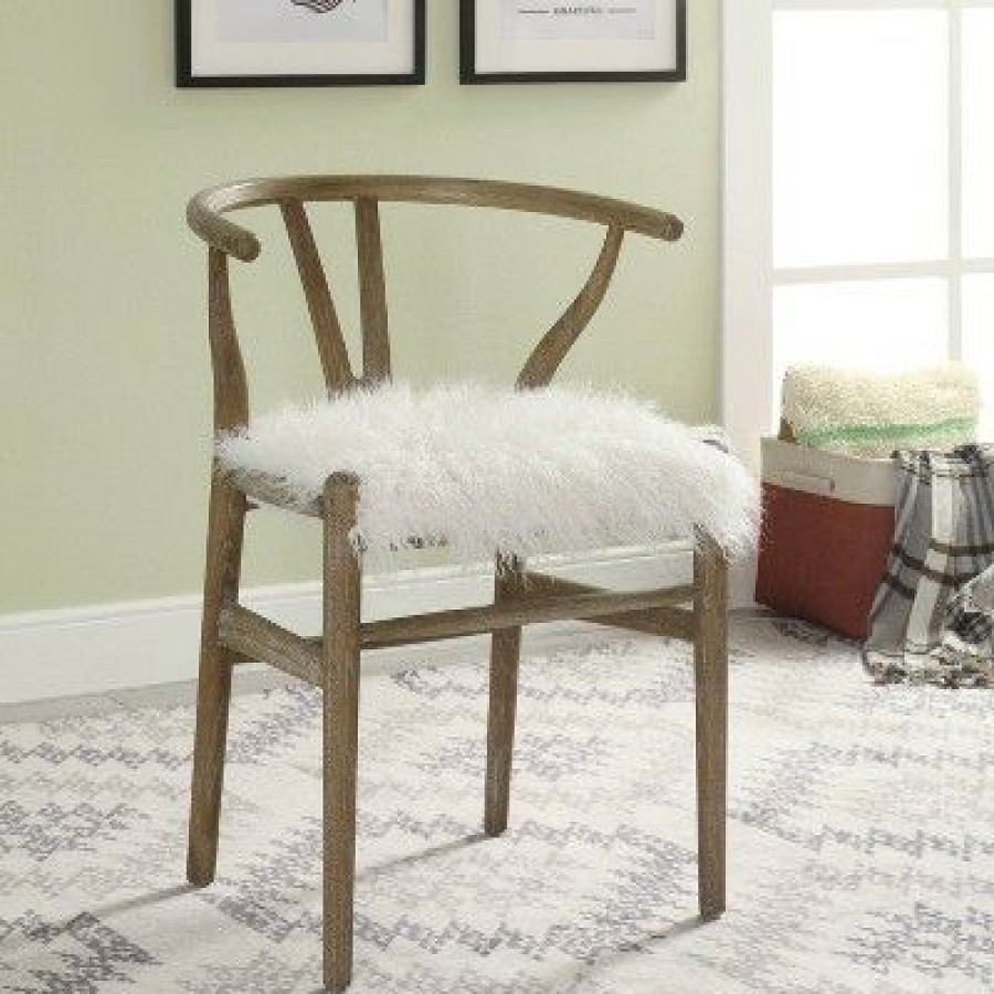 Ellis Wishbone Chair White Linon | * Clearance