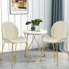 Costway Set Of 2 Velvet Accent Chairs Dining Side Chairs W/Gold Metal Legs / / / | * New