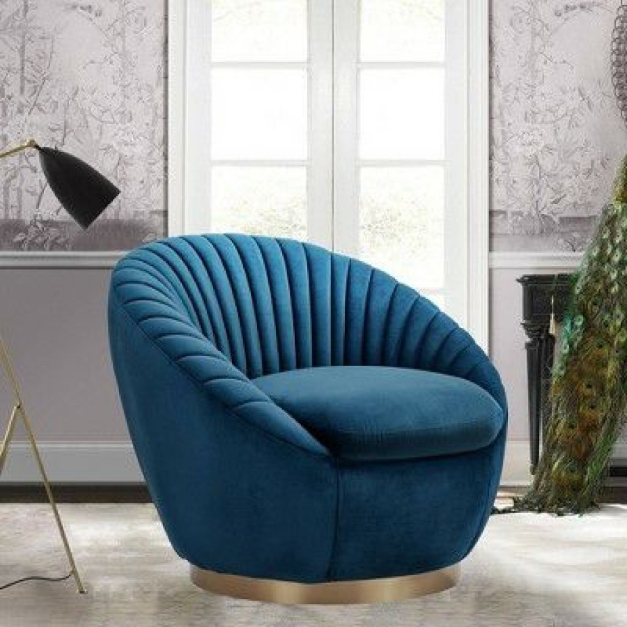 Mitzy Tufted Velvet Swivel Round Accent Chair Armen Living | * Wholesale