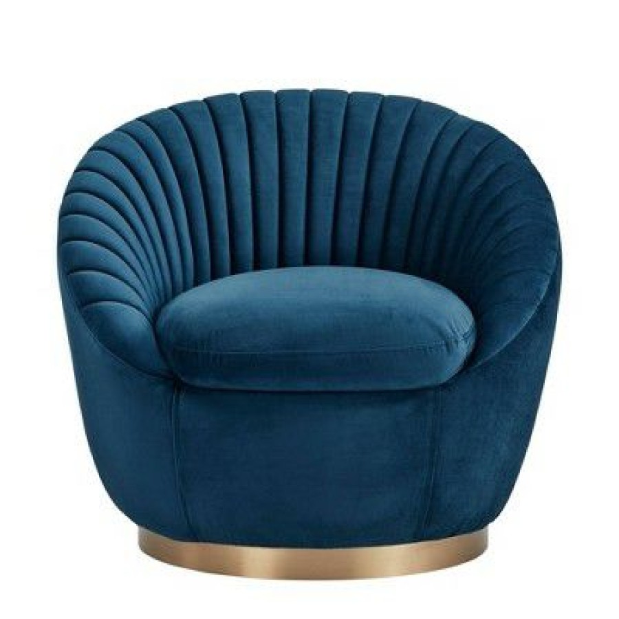 Mitzy Tufted Velvet Swivel Round Accent Chair Armen Living | * Wholesale