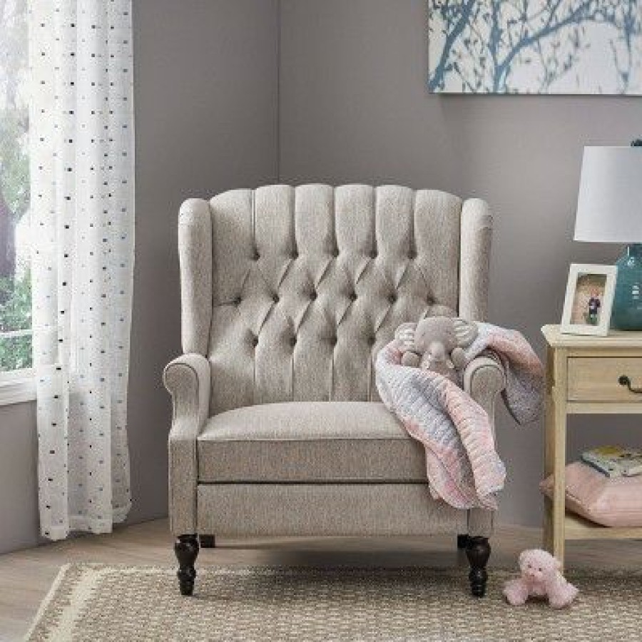 Apaloosa Oversized Wingback Press-Back Recliner Light Gray Christopher Knight Home | * Best