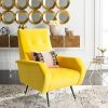 Aida Mid-Century Armchair Yellow Velvet Safavieh | * Wholesale