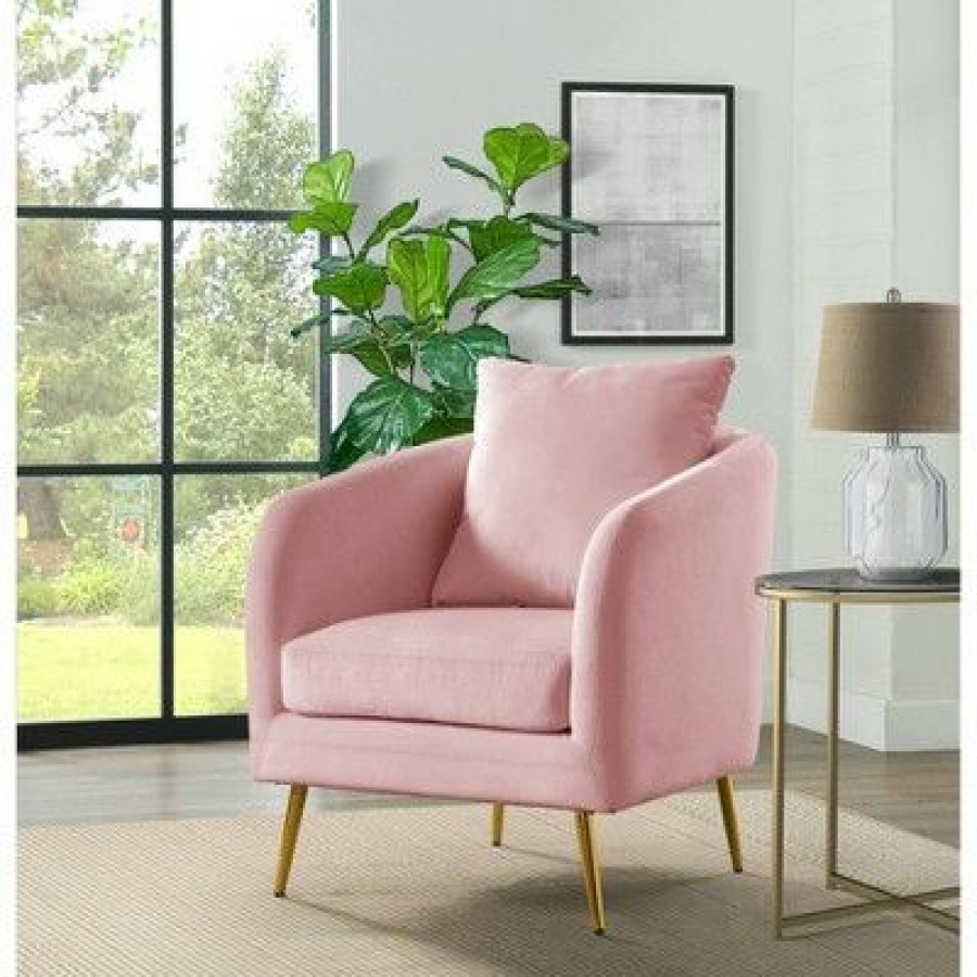 Zuri Accent Chair With Gold Legs Blush Picket House Furnishings | * Clearance