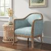 Quilted Wood Frame Accent Chair Blue Homefare | * New