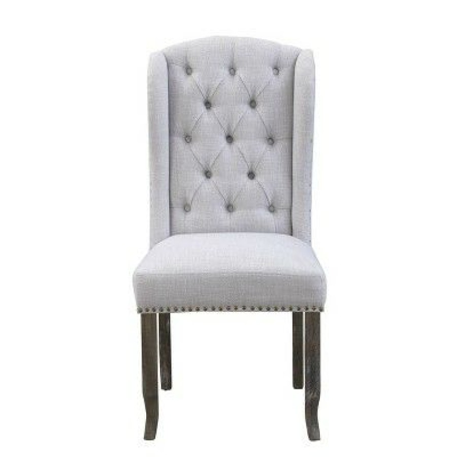 Set Of 2 Reiter Upholstered Accent Chairs Gray Treasure Trove Accents | * Online