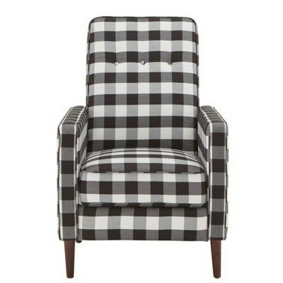 Herman Buffalo Check Plaid Accent Chair Black/White Inspire Q | * Hot