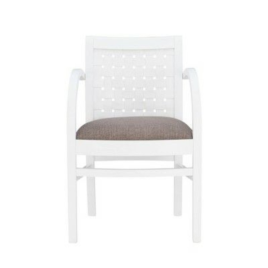 Sumpter Woven Armchair White Linon | * Clearance