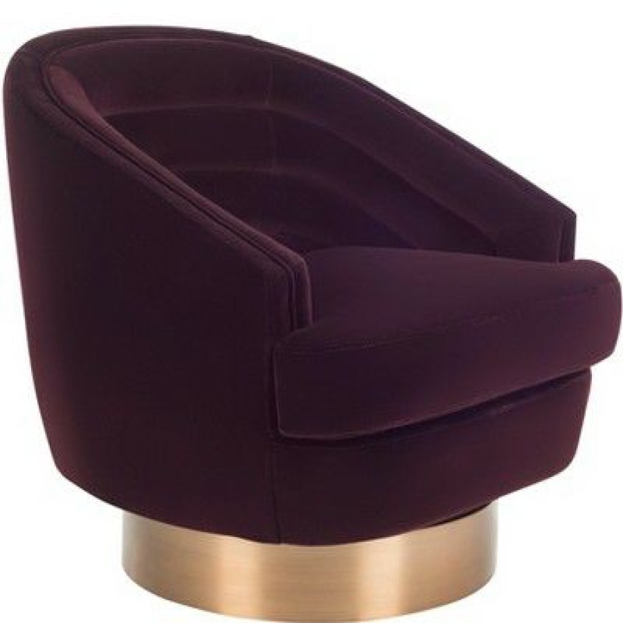 Arvilla Swivel Club Chair Giotto Cabernet Safavieh | * Wholesale