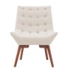 Serena Accent Chair Tufted Linen Beige Linon | * Clearance