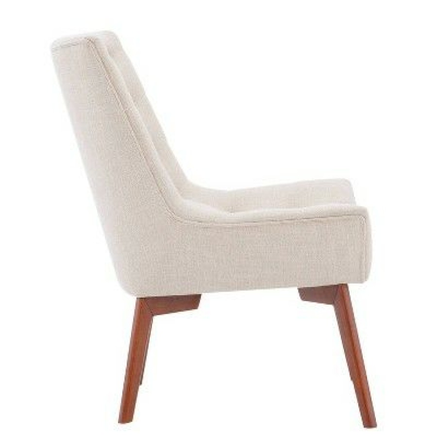 Serena Accent Chair Tufted Linen Beige Linon | * Clearance