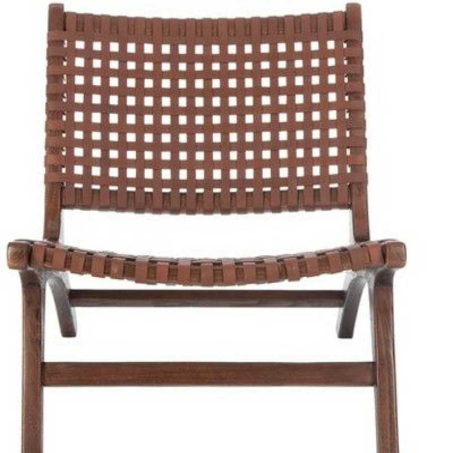 Luna Leather Woven Accent Chair Safavieh | * Wholesale