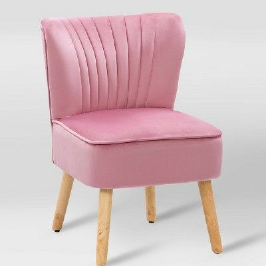 Lynwood Velvet Armless Accent Chair Pink Corliving | * New