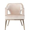 Ganex Upholstered Accent Chair Taupe/Champagne Aiden Lane | * Best