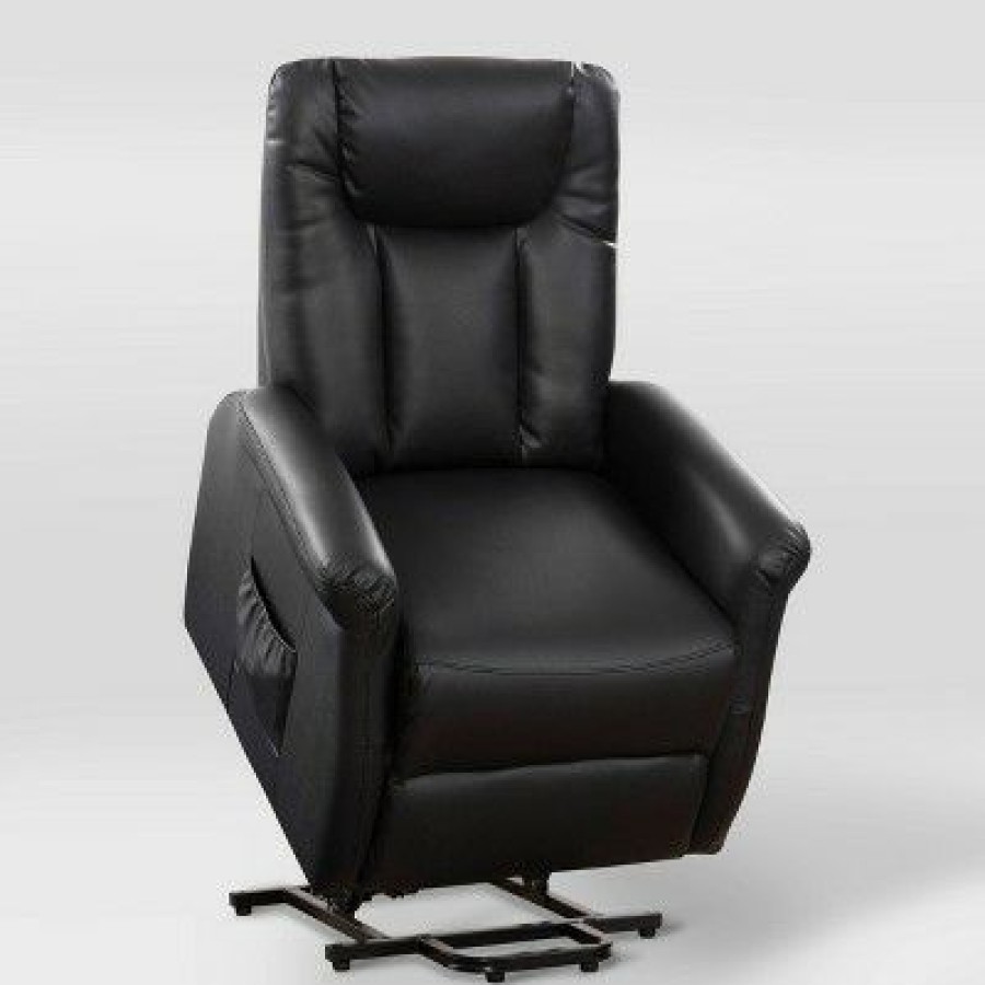 Arlington Power Lift And Rise Leather Gel Recliner Black Corliving | * Hot