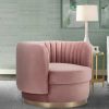 Davy Tufted Velvet Swivel Round Accent Chair Armen Living | * New