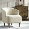 55 Downing Street Herringbone Beige Fabric Modern Accent Chair | * New