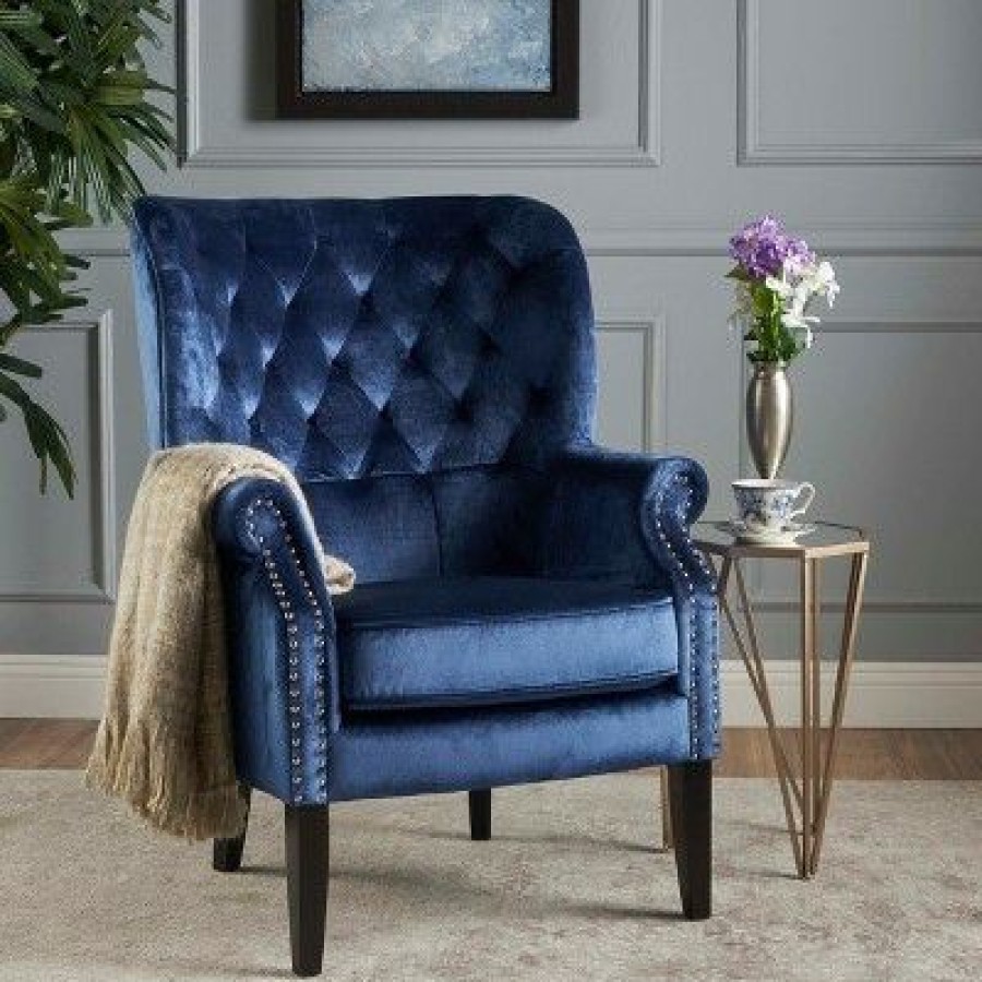 Tomlin New Velvet Club Chair Christopher Knight Home | * Clearance