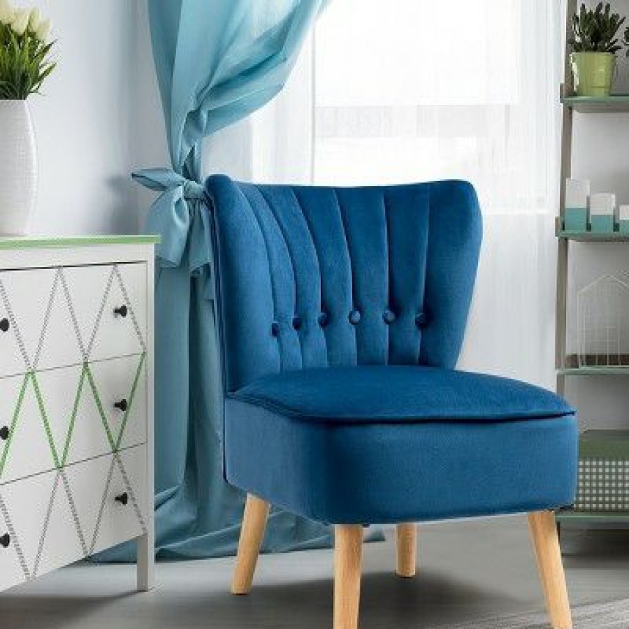 Costway Armless Accent Chair Tufted Velvet Leisure Chair Single Sofa Upholstered | * Online