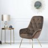 Lily Button Tufted Accent Chair Brown Mibasics | * Online