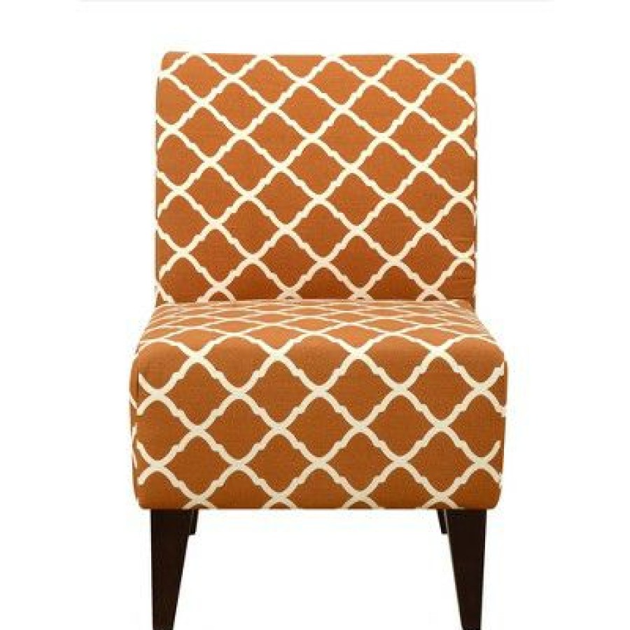 North Accent Slipper Chair Pattern Orange Picket House Furnishings | * Wholesale