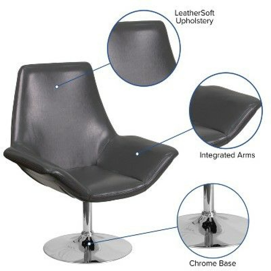 Flash Furniture Hercules Sabrina Series Leathersoft Side Reception Chair With Open Protruding Arms | * Wholesale