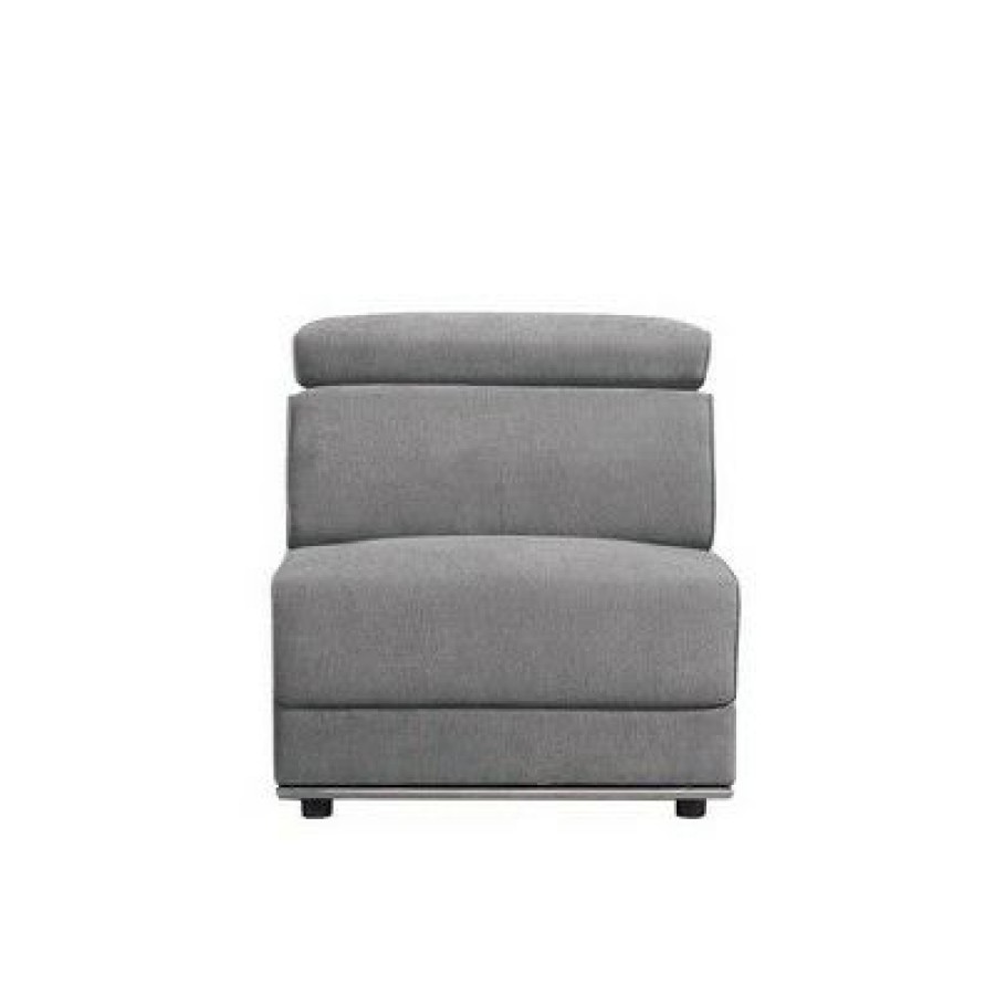 Fabric Upholstered Modular Armless Chair Dark Gray Benzara | * Online