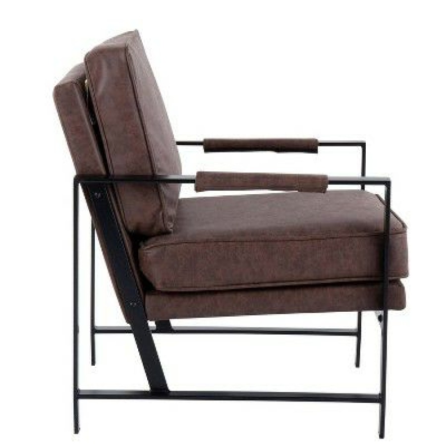 Franklin Armchair Leather/Steel Black/Espresso Lumisource | * Hot