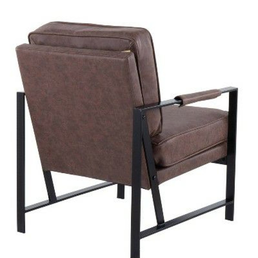 Franklin Armchair Leather/Steel Black/Espresso Lumisource | * Hot