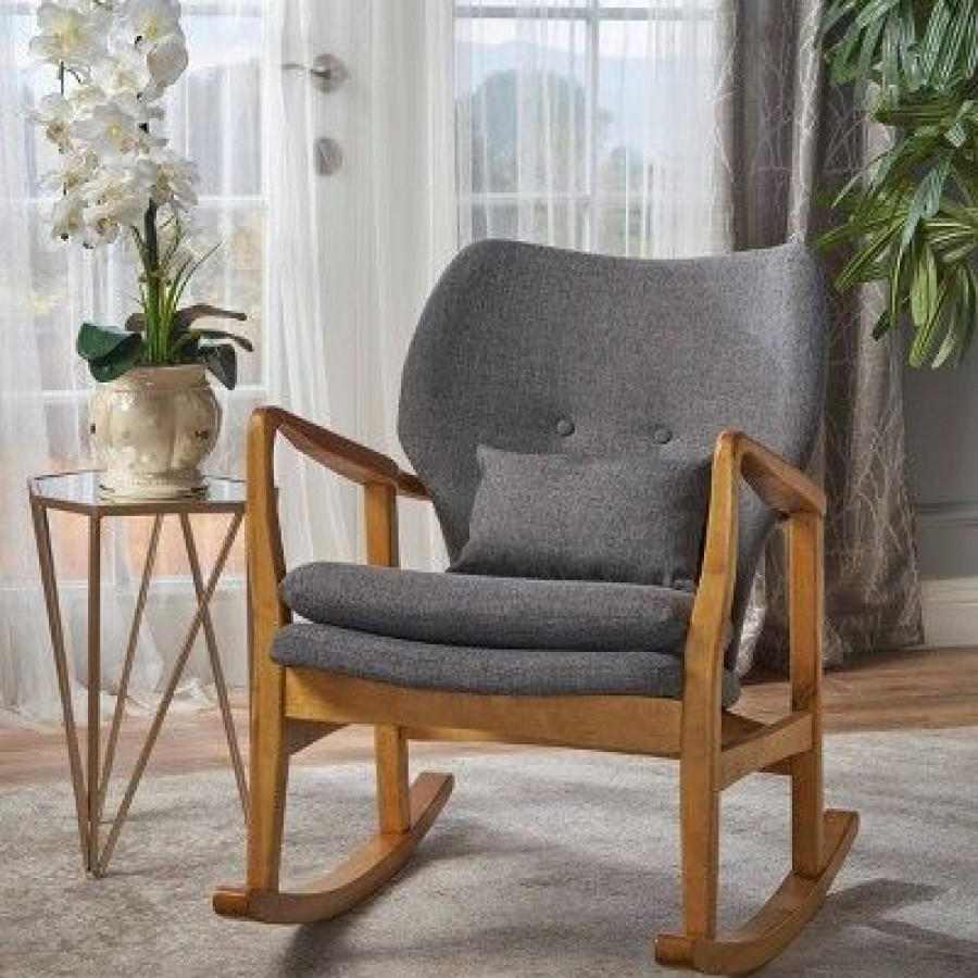 Benny Mid Century Modern Fabric Rocking Chair Christopher Knight Home | * Clearance