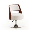 Set Of 2 Salon Faux Leather Adjustable Height Swivel Accent Chairs White Manhattan Comfort | * Online