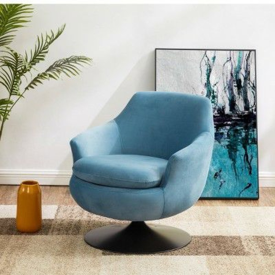 Citine Velvet Swivel Accent Chair Safavieh | * Clearance