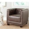 Bentley Club Chair With Silver Nail Heads Antique Brown Safavieh | * Hot