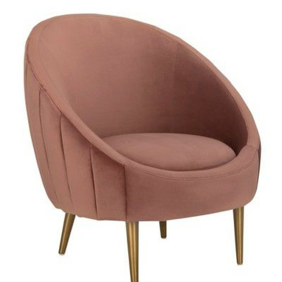 Razia Channel Tufted Tub Chair Dusty Rose Safavieh | * Wholesale