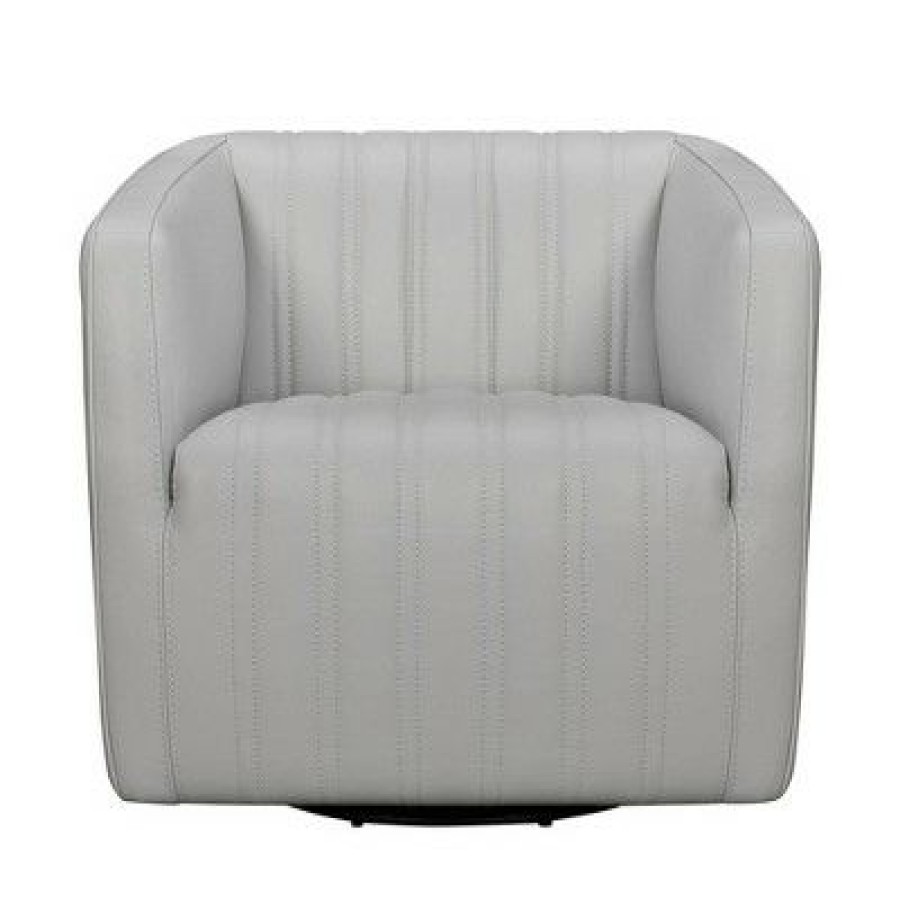 Aries Genuine Leather Swivel Barrel Chair Armen Living | * Online