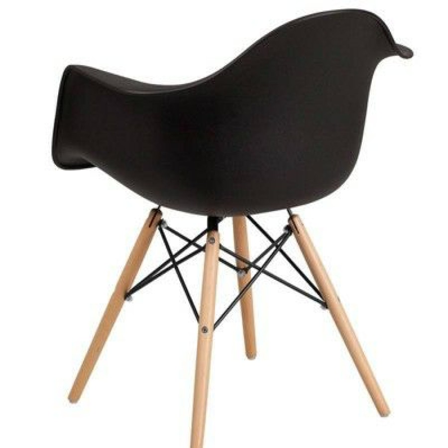 Alonza Series Plastic Chair With Arms And Wooden Legs Riverstone Furniture Collection | * Online