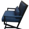 Fabric Padded Wooden Frame Accent Chair With Armrest Blue/Black The Urban Port | * Online