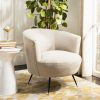 Arlette Velvet Retro Mid Century Accent Chair Light Gray Safavieh | * New