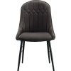 Set Of 2 Fabric Upholstered Side Chairs Gray/Black Benzara | * Best