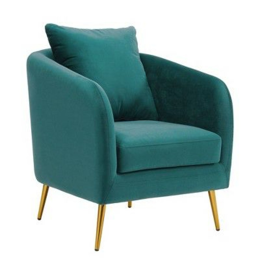 Zuri Accent Chair With Gold Legs Marine Blue Picket House Furnishings | * Best