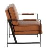 Franklin Armchair With Faux Leather Black/Camel Brown Lumisource | * Wholesale