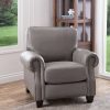 Logan Gray Leather Armchair Gray Abbyson Living | * Wholesale