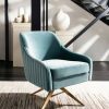 Leyla Channeled Velvet Accent Chair Seafoam Safavieh | * Online