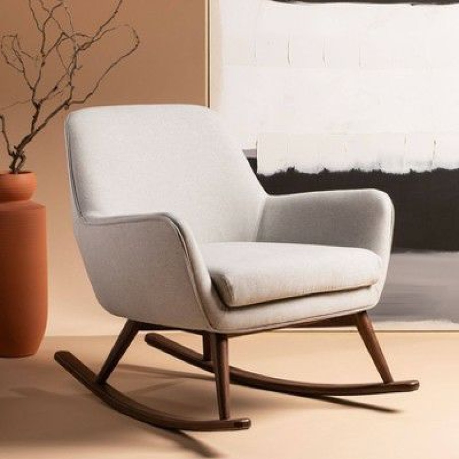 Mack Mid-Century Rocking Chair Light Gray Safavieh | * Online