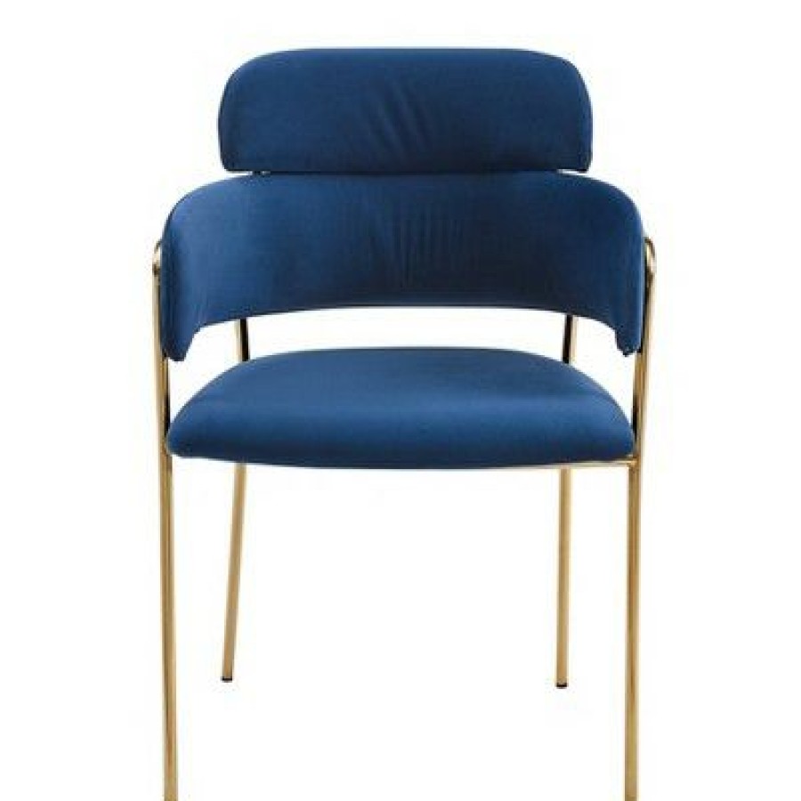 Metal Frame Velvet Accent Chair Blue Homefare | * Best