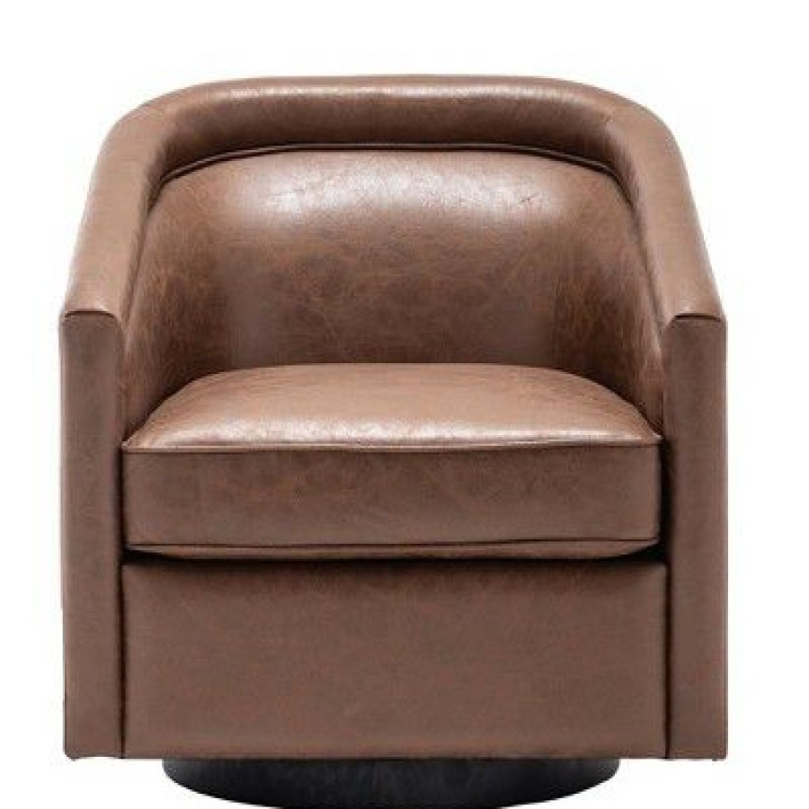 Eluxury Modern Swivel Faux Leather Accent Chair | * Best