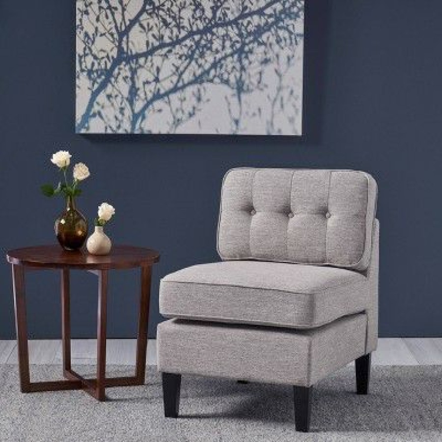 Doolittle Modern Slipper Chair Light Gray Christopher Knight Home | * Clearance