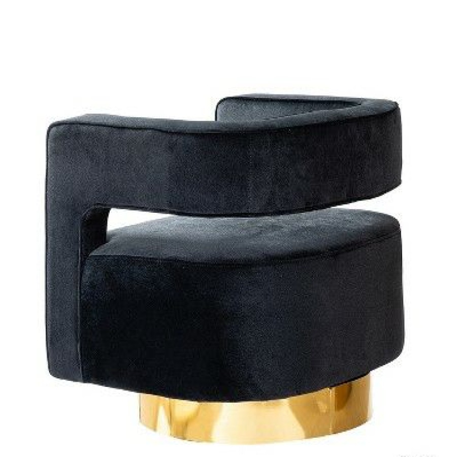 Velvet Edise Swivel Barrel Chair | Karat Home | * New