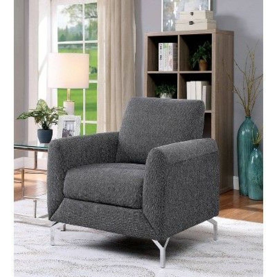 Gannet Rounded Padded Arms Chair Gray Mibasics | * Clearance