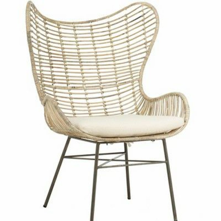 Malia Rattan Wingback Armchair White Wash Safavieh | * Wholesale