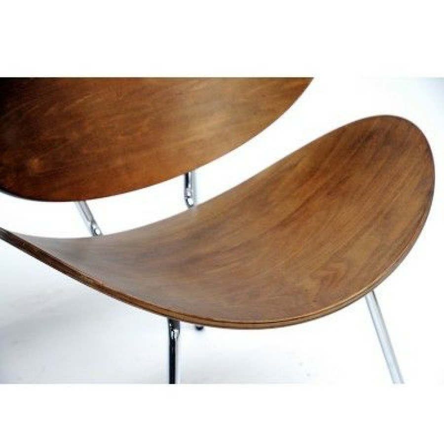 Set Of 2 Reaves Effect Mid Century Modern Accent Chairs Brown/Metal Finish Baxton Studio | * New